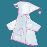 太空儿童雨衣雨鞋套装男童女童幼儿园宝宝3岁学生雨披斗篷式透明雨衣 透明款-粉色（雨衣） XXL