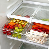 季萌可伸缩冰箱收纳盒抽屉式蔬菜水果保鲜盒抽拉式厨房食品鸡蛋储物盒 8格（单个装）