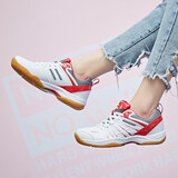 回力乒羽鞋低帮防滑牛筋底网面透气男女情侣比赛羽毛球鞋运动鞋休闲鞋 WL3499白红 40 尺码偏小一码