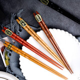 佳亿厨连 日式餐具原木五色木筷子家用实木家庭套装公筷 栗筷子一双