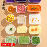 家の物语（KATEI STORY）日本进口密封保鲜盒冰箱收纳盒迷你食品级零食坚果便携分装宝宝 K203款 圆形 4件套 70ml