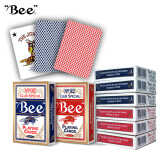 Bee小蜜蜂扑克牌 娱乐专用棋牌 美国进口 宽版纸牌 6副（3红3蓝）