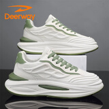 德尔惠（DEERWAY）鞋子男鞋2025秋冬季老爹鞋男士厚底增高休闲运动鞋 白浅绿 42