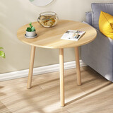 酷林KULIN茶几边桌边几小圆桌子小户型家用咖啡桌洽谈桌 浅胡桃色60*72cm
