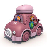 贝比心儿童玩具齿轮小汽车模型会动的男孩可拆装收纳行李箱3岁 玫红色