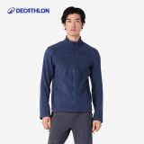 迪卡侬（DECATHLON）保暖户外抓绒衣外套男女运动宽松秋摇粒绒外套冲锋衣内胆 MH100 男款-全拉链-蓝色 2XL