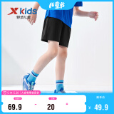 特步（XTEP）儿童童装中性夏季短裤轻薄梭织运动五分裤 正黑色(9262) 110cm