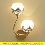 熠豪（YIHAO） 欧式壁灯简约卧室床头灯客厅北欧金色壁灯锌合金KTV酒店过道壁灯 YH8147-2 LED暧黄光