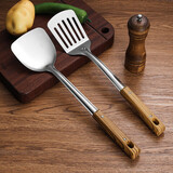 楚歌质优品不锈钢锅铲煎铲汤勺漏勺饭勺烹调工具家用厨具厨房用品炒菜铲炒勺 加厚2件套【锅铲+煎铲】