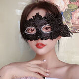 爱维逸万圣节面具成人化妆舞会半脸cos公主古风舞台酒吧布置表演出玩具 侧蝴蝶黑色-适用5岁及以上