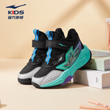 鸿星尔克（ERKE）童鞋男女小童内里加棉篮球鞋儿童保暖棉鞋正黑/亮银28