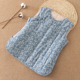 木吻纯棉花马甲女中式盘扣 中国风复古马甲夹修身 文艺范坎肩背心内穿居家保暖 蓝色 L(建议体重110-125斤)