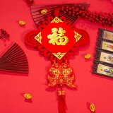 欧妮姿中国结元旦装饰乔迁新年装饰春节过年2026马年布置福字贴装饰挂件