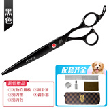 玄鸟宠物剪刀家用狗狗理发弯剪修毛剪毛剪子宠物美容剪刀工具套装 黑色直剪