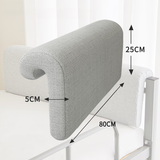 浣袋熊简约宿舍床头靠背垫学生寝室上下铺单人床头神器创意床上纯色靠枕 浅灰【细麻】布套+海绵 含枕芯 弯钩款 80*25*5厘米