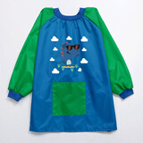 樊虎儿童画画罩衣防水长袖中大童反穿罩衣幼儿园绘画小孩围裙定制logo 拼蓝色恐龙_I845 100(大号（适合7-12岁）_F524)
