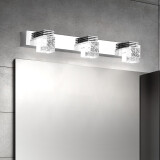 炬胜LED镜前灯水晶不锈钢浴室卫生间灯镜柜灯洗手间化妆壁灯 3头9W白光