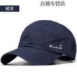 Kim sunja轻奢高端轻薄水洗棉棒球帽休闲偏大头围加深软顶鸭舌帽棉质遮阳帽 藏青色 L 正常码（55-60cm）