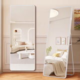 华恺之星穿衣镜落地镜全身镜试衣镜壁挂镜铝合金窄框镜子JY89白色160*50