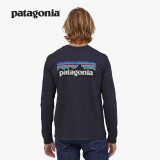 巴塔哥尼亚（Patagonia）男士混纺棉轻便logo潮流圆领长袖T恤卫衣L/S P-6 Logo 38518 BLK L