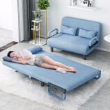 立太（LEADTEK） 沙发床现代两用折叠单人沙发双人多功能租房小户型简易布艺沙发 浅蓝色190X100cm【两个抱枕】