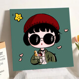 空色（Kongse）卡通女孩数字油画diy涂色动漫人物儿童画手绘画像生日创意伴手礼品油彩画美育工具