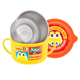 爱婴小铺儿童餐具 韩国进口 不锈钢餐具 TISOU婴儿辅食碗 宝宝学生喂养勺 双手柄大面碗550ml 304不锈钢