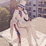 NXDL名侦探柯南模型动漫周边怪盗基德手办工藤新一江户川公仔摆件礼品 坐椅子基德高约14cm