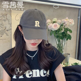 雪茜曼R字母软顶棒球帽女韩版简约显脸小显瘦百搭运动休闲ins鸭舌帽男女