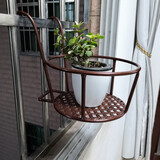 帝王金樽阳台栏杆花架加宽特大号花架铁艺护栏架悬挂式窗台绿萝花架子加粗 加大号一个古铜（挂钩8.5）