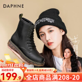 达芙妮（DAPHNE） 马丁靴女2022秋季黑色经典英伦风靴子女短靴女 黑色八孔【加绒】 35