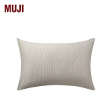 MUJI 水洗棉 枕套 床上用品枕头套单个装家用纯棉全棉 米色×米色条纹 48*74cm枕芯用