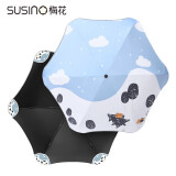 梅花（SUSINO）防晒遮阳伞防紫外线晴雨伞三折圆角黑胶太阳伞女士 雪乡