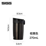 希格（SIGG）随手咖啡杯保温杯水杯子男女商务办公茶杯便携车载杯高档 棕黑色270ml