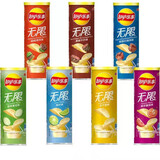 乐事（Lay's） 无限桶装薯片年货双旦休闲食品104g罐装零食礼包办公休闲小吃 104g*7罐 多口味随机组合
