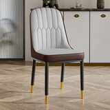 邦将 北欧轻奢餐椅休闲椅子家用简约化妆靠背现代酒店椅铁艺餐桌椅 金腿棕灰【2把起发】