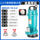 上海铜芯大口径220V380V家用电农用灌溉潜水泵抽水机高扬程清水泵 铜芯2.2KW14米扬程25吨2.5寸 220V单相电（家用电）国标