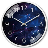 摩门（Momen）挂钟 客厅钟表个性卧室时钟创意星座石英钟14英寸 HD0050 金属白