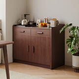 立太（LEADTEK）实木餐边柜一体靠墙柜子新中式茶水柜储物柜厨房收纳柜客厅置物柜 【实木】83cm深胡桃色