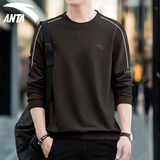 安踏卫衣男套头衫2025秋冬季加绒运动休闲装宽松长袖t恤男士上衣外套 7708-5深咖啡【常规款】 3XL (190) 适合180-200斤