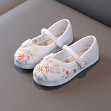 予瑾老北京儿童布鞋女童绣花鞋中国风儿童古装鞋子宝宝手工布鞋汉服鞋 T19白色 脚长+0.5-1下单 30 内长18.5