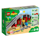 乐高（LEGO）积木拼装得宝10872 火车桥梁与轨道大颗粒积木桌儿童玩具生日礼物