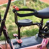 宝钺电动车自行车儿童座椅子前置婴儿宝宝小孩电瓶车脚踏车前安全座椅 309直把哈雷单座+扶手+脚丫+围圈