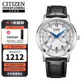 西铁城（CITIZEN）光动能机芯网红小蓝针双历显示时尚休闲防水皮带男表AO9000-06B