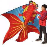 喜立（XiLi）潍坊风筝红金龙鱼老鹰儿童风筝玩具线轮初学者大型软体微风易飞 金龙鱼2米线轮300米