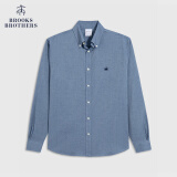 布克兄弟（BrooksBrothers）男士春夏牛津纺扣结领logo休闲衬衫 4003-牛仔蓝 XL