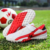 双星八特儿童足球鞋碎钉男女童6-12岁青少年中大童小学生训练免系带运动鞋 PU网眼（白色） 34