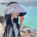 GLO-STORY黑胶空顶防晒帽子女大檐遮阳帽折叠太阳帽发箍  渐变紫色