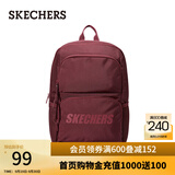 斯凯奇（Skechers）双肩包男女同款学生经典红色书包时尚大容量休闲运动旅行通勤背包 马鞍红/03L1