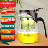 金灶（KAMJOVE） 飘逸杯泡茶壶玻璃茶杯泡茶杯耐热玻璃茶具过滤办公玲珑杯花茶杯 K-203（600ml）